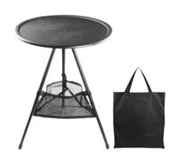 Folding Outdoor Table, Round Small Patio Desk, Compact Foldable Design, Adjustable Height Feature, Lightweight Portable Build, Ideal for Cooking, Bbq, Picnic, Camping, Travel, 16.77x14.76x14.76 Inches