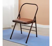 Folding Pilates Yoga Chair for Adults - Support Balance Training Tool, No Backrest, Ideal for Yoga Poses & Fitness (Brown)