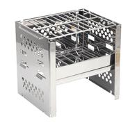 Folding Portable Charcoal Grill Mini Multifunction Stainless Steel Camping Stove Windscreen for Outdoor BBQ Cooking Picnic Hiking