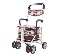Folding Rollator Rollators 4 Wheel with Seat Folding Mobility Walking Aid, Height Adjustable Seat Elderly Walker, Aluminum Rollator with Seat Double The Comfor,