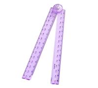 Folding Ruler 30cm Compact Plastic Measuring Tool For Drawing | Durable plastic, foldable for portability, fits geometry tasks, students, artists and drafting work Light Purple