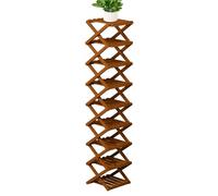 Folding Shoe Rack - 159 cm Wooden Footwear Stand, Multi Tier | Slim Fit, Space Saving Tower, Vertical Shoe Shelf For Entryway, Closet, Hallway, Garage, Mudroom, Bathroom, Living Room, Dorms