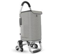 Folding Shopping Trolley with 6 Noiseless Large Wheels Lightweight Waterproof and Detachable Stair Climber Trolley
