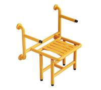 Folding Shower Seat Wall Mounted，Elderly Safety Shower Stool with Legs and Arms Small Space Folding Chair. Stainless Steel Bathroom Folding Stool
