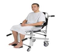 Folding stair chair, stair chair for seniors, foldable, with safety belts, 160 kg load capacity, equipped with wheels, for use with the ambulance(Schwarz)