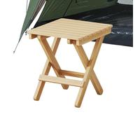 Folding Stool - Wood, 11.02x10.24x8.66in Step Stool Chair Portable And Stable | Compact Foldable Design Outdoor Camping Seat, Lightweight Travel tools For Fishing, Gardening, Hunting, Picnics