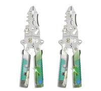 Folding Stylus Screwdriver Wire Stripper, Tuvilo Electrical Pliers, 8 In 1 Wire Stripper With Voltage Tester for Cutting And Pulling Wires Cable (2PCS)