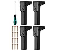 Folding Tables Legs, 4 Piece Adjustable Furniture Feet, Rubber Floor Protector Mounts, Compact Foldable Brackets, Good for Cabinet Sofa Bed Cupboard Laptop Table Use, Black