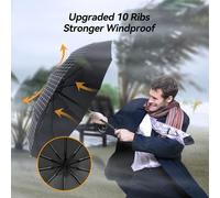 Folding Umbrella,Compact Windproof Automatic Umbrella with 10 Ribs,One-Button Automatic Open and Close,Portable Travel Umbrella for Men and Women.[V12]