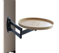 Folding Wall Desk - Retractable Bedside Table | 720° Rotating Drop Stand, Space-Saving Floating Workstation | Durable Wooden & Metal Mountable Shelf for Home, Office, Balcony, Living Room Use
