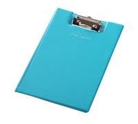 Foldover Porte-bloc A4 avec couvercle, clip en métal et fente intégrée, 315 x 225 mm, panneau plastifié pour bureau, Teachi (rose)