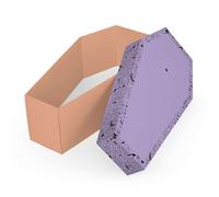 FOLDZILLA Cercueil en Carton pour Chiens, Chats et Petits Animaux 46 x 24 x 16 cm Cercueil pour Animaux pour Un Adieu respectueux - Abricot-Lilas