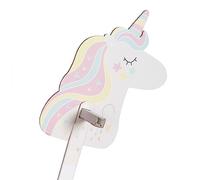 FOLDZILLA Cheval bâton en Carton 115 x 40 x 25 cm Tête d'animal à chevaucher Jouet Licorne Arc-en-Ciel