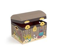 FOLDZILLA Coffre au trésor 34,5 x 40 x 30,5 cm en carton, boîte au trésor, coffre pirate pour enfant