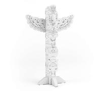FOLDZILLA XXL Totem Indien en Carton Hauteur 1,77 m pour Enfants avec Jeu de Lancer d'adresse de motricité - Animaux Ethniques à colorier