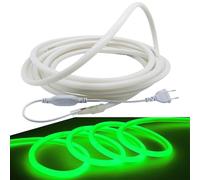 FOLGEMIR 10m Ruban de néon ronde, luminescent à 360° - Vert, Bande LED 2835 SMD 120 LEDs/m, éclairage lumineux sans points de lumière, 220V 230V strip, IP65 étanche, DIY décoration
