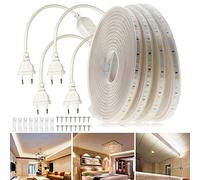 FOLGEMIR 12m Ruban à LED sans fil électrique - blanc froid, Bande de 2835 SMD 120 LEDs/m, éclairage très lumineux - env. 9W / 950LM pro mètre, 220V 230V strip, IP65 étanche