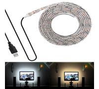 FOLGEMIR Rétro-éclairage TV - 0,5 mètre 30 LED - Blanc Froid, barrette lumineuse LED USB 5V, adapté aux téléviseurs HD et aux écrans plats, autocollant, flexible, étanche - IP65