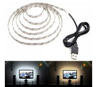 FOLGEMIR Rétro-éclairage TV - 0,5 mètre 30 LED - Blanc Froid, barrette lumineuse LED USB 5V, adapté aux téléviseurs HD et aux écrans plats, autocollant, flexible, pas étanche - IP20