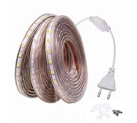 FOLGEMIR Ruban à LED 15m Blanc Chaud, Bande Lumineuse 220V 230V, 60 LEDs/m strip, étanche IP65