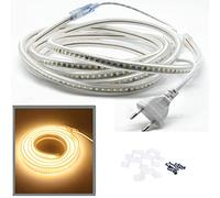 FOLGEMIR Ruban à LED 25m Blanc Chaud, Bande 2835 SMD 144 LEDs/m, 220V 230V Strip, éclairage très lumineux - env. 900 LM par mètre, IP65 étanche