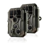 Folgtek 2 Pack Caméras de Chasse 32MP 1296P avec Vision Nocturne 120° Grand Angle 0,1sec Vitesse de Détection IP66 Étanche pour la Surveillance de la Ferme et la Faune