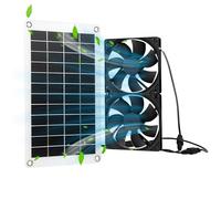Folgtek Ventilateurs solaires d'échappement et panneau solaire avec panneau de 10 W et lot de 2 ventilateurs CC sans balais IP65 étanche pour serres, poulailler, greniers, granges, abris de jardin et