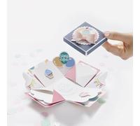Folia 11611 Kit de bricolage pour fête à explosion Boîte cadeau originale avec fonction dépliable Env. 7, 5 x 7, 5 x 7, 5 cm Idéal pour anniversaire, mariage, fête des mères, Saint-Valentin