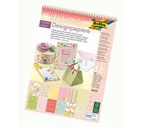 folia 11749 Lot de 12 Blocs de Papier Motif Printemps/Pâques Format A4 165 g/m² Papier illustré avec Application pailletée