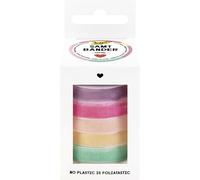 folia 12141-Ruban, 5 x 2 m, mélange de velours en couleurs pastel, décoratif ou comme ruban cadeau, Multicolor