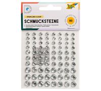 folia 12305 Decorative Gemstones Sparkling Clear, Self-Adhesive, 80 Pieces, with