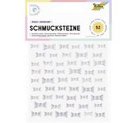 folia 12319 - Pierres décoratives BOWS IRIDESCENT, 52 pierres scintillantes en forme de boucle, irisées et chatoyantes, autocollants en 3 tailles, autocollants, pour décorer et orner