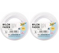 folia 12916 - Fil de Nylon sur Bobine, Transparent, env 0,16 mm x 100 m, capacité de Charge 0,85 kg, Fil à Peine Visible, idéal pour Mobiles, Bijoux, décoration (Lot de 2)