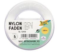 Folia 12950 - Fil de Nylon sur Bobine, Transparent, env 0,5 mm x 100 m, capacité de Charge 7,5 kg, Fil à Peine Visible, idéal pour Mobiles, Bijoux, décoration