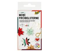 folia 1299-Bandes de Papier Mini Fröbel, 100 Bandes de Couleurs de Noël pour 25 étoiles, Paper, Multicoloured, ca. 4 x 4 cm