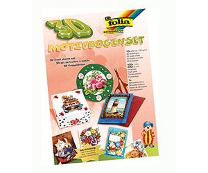 Folia 1419 - Toutes Saisons Image 3D Feuilles Lot de 10 Feuilles DIN A4, avec Pads de Colle et Ciseaux