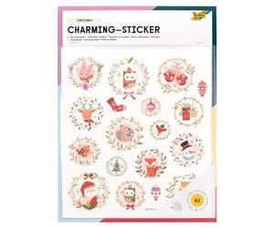 folia 18216 Lot de 61 autocollants Charming Christmas III dans différents motifs faciles à retirer du film