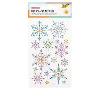 Folia 18306 Shiny Snowflake Lot de 16 autocollants en strass multicolores avec motifs faciles à retirer du film Taille unique, Coloré