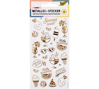 folia Lot de 25 Autocollants métalliques I avec Motifs estivaux, idéal pour décorer des Cartes de vœux, des travaux manuels et du Scrapbooking, Papier, coloré, taille unique, Set Pièces