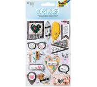 Folia 19902-3d Stickers Ii En Papier 3d Autocollants Idéal Pour Embellir Les Cartes, Les Travaux Manuels Et Le Scrapbooking, Coloré