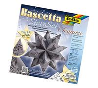 folia 211/1010 Kit de loisirs créatifs Bascetta Étoile Élégante Wildlife Noir 32 feuilles 9,5 x 9,5 cm Taille finie de l'étoile env. 15 cm Avec instructions détaillées