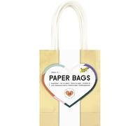folia 21269/10-Paper Bags GOLD S, 10 sacs en papier kraft 110 g/m² doré, env. 12 x 15 x 5,5 cm, pour bricoler, décorer et offrir, 21269/10