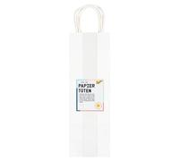 Folia 21600 - Sacs Papier pour Bouteilles, Lot de 6, 12 x 10 x 36 CM Blanc
