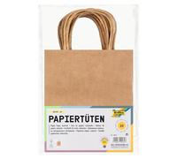 folia 21810 Lot de 20 Sacs en Papier Kraft Naturel 18 x 8 x 21 cm