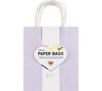 folia 21849/7-Paper Bags sacs en papier kraft de 110-125 g/m² dans 7 couleurs pastel, env. 18 x 21 x 8 cm, pour bricoler, décorer et offrir, 21849/7, Multicolor