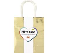 folia 21869/7-Paper Bags GOLD M, 7 sacs en papier kraft 110 g/m² doré, env. 18 x 21 x 8 cm, pour bricoler, décorer et offrir, 21869/7