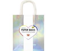 folia 21879/7-Paper Bags IRIDESCENT M, 7 sacs en papier kraft 110 g/m² irisé et chatoyant, env. 18 x 21 x 8 cm, pour bricoler, décorer et offrir, 21879/7