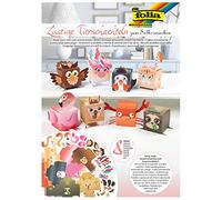 folia 21902 - Lot de 8 boîtes d'animaux amusantes à monter soi-même - Motifs différents - Prédécoupées - Idéal pour les enfants