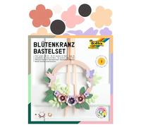 Folia 21904 Kit de bricolage pour 3 couronnes de différentes tailles avec fleurs en papier, pour une décoration intemporelle, multicolore, taille unique, Coloré