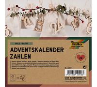 folia 2209 - Calendrier de l'Avent Chiffres, Bois Naturel, 24 Chiffres en Bois à Suspendre